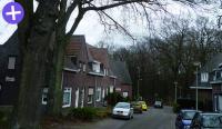 Groene uitstraling door bomen in de straat en kleine voortuinen