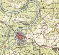 Doesburg en omgeving ca. 1900 + schets ligging linies.