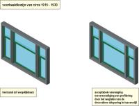 Voorbeeldkozijn van circa 1915-1930.
