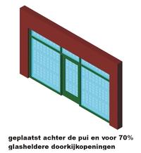 Geplaatst achter de pui