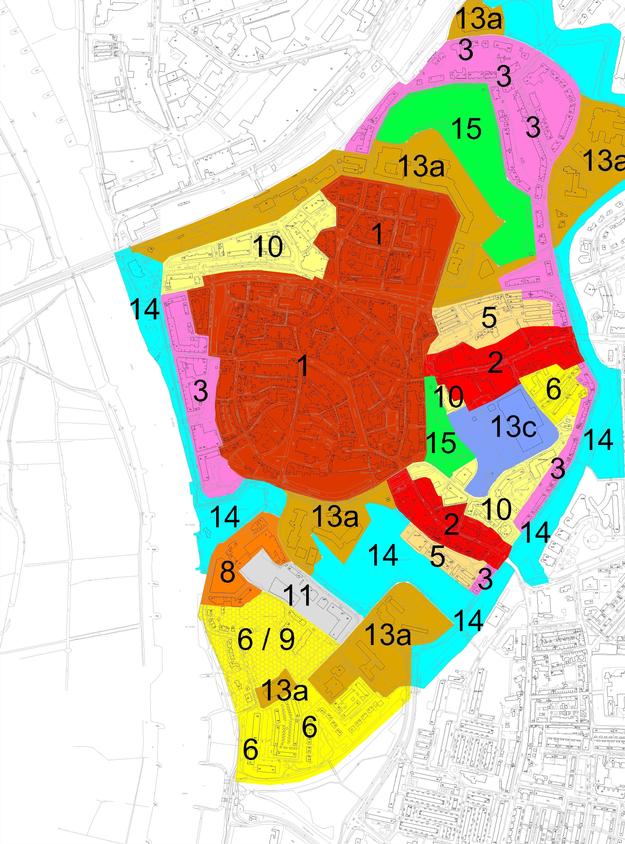 Deelgebieden van Zutphen Centrum.