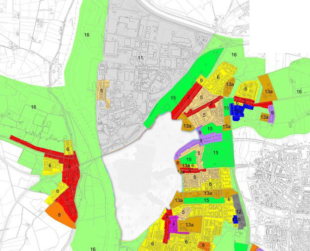 Deelgebieden van Zutphen Noord.
