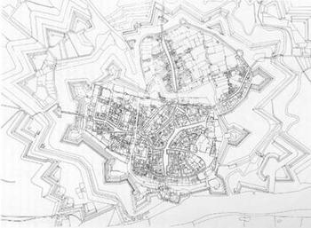 Oude stadsplattegrond